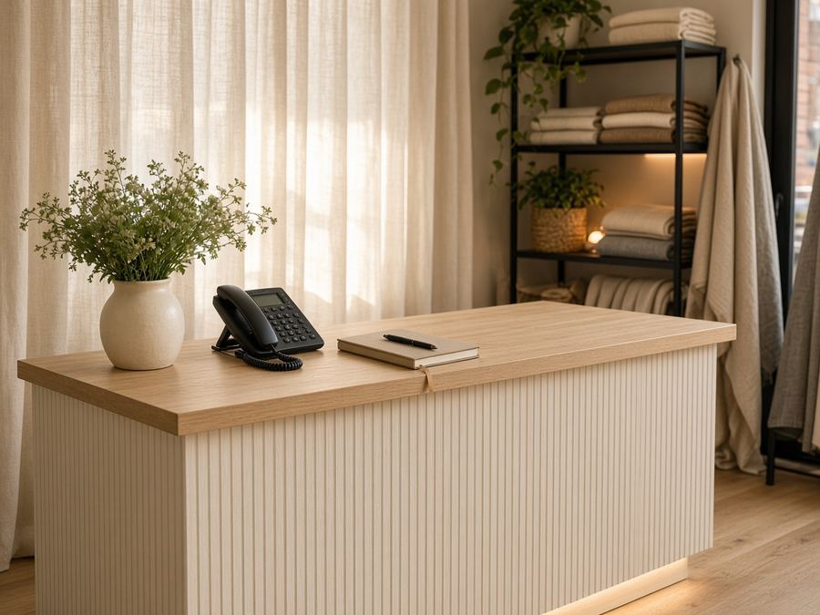 Contact desk at Lancipounc Atelier in Calgary